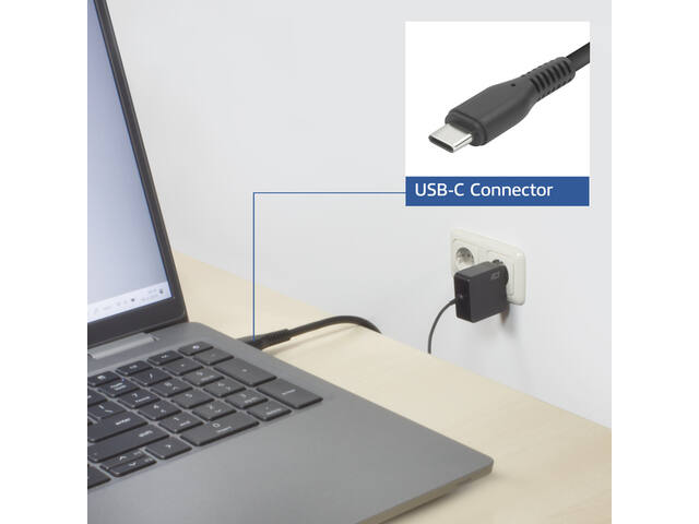 USB-C laptoplader 65W met Power D-profielen 2 m