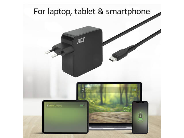 USB-C laptoplader 65W met Power D-profielen 2 m