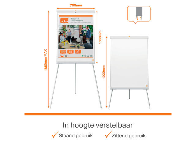 Flipover Nobo Premium Plus staal driepootstatief