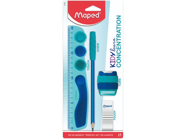 Tekenset Maped Kidy Learn Concentration 4dlg blauw
