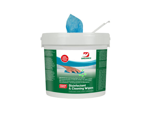Desinfectiedoekjes Dreumex emmer 700 stuks blauw