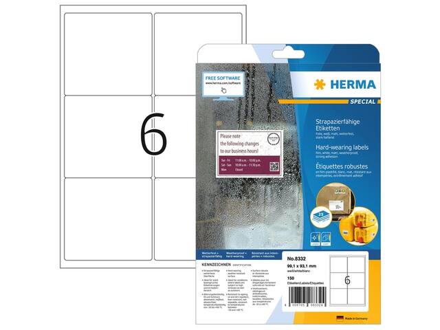 Etiket HERMA 8332 99.1x93.1mm weerbest wt 150st