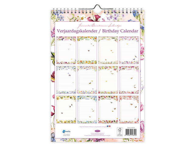 Verjaardagskalender Janneke Brinkman Voorjaar A4