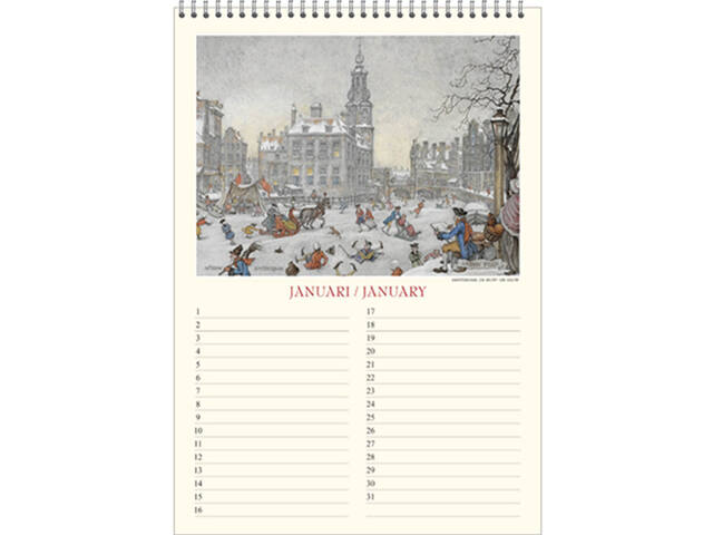Verjaardagskalender Anton Pieck Zicht op haven A4