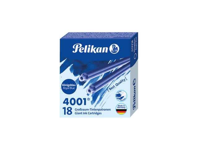 Inktpatroon Pelikan 4001 lang 18st koningsblauw