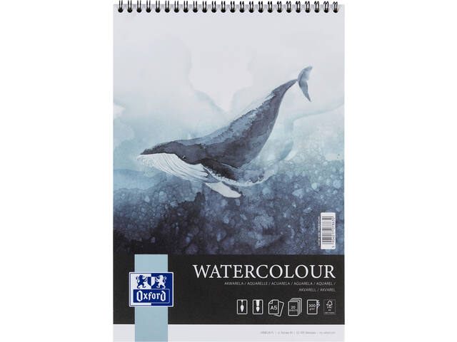 Aquarelblok Oxford Watercol A5 20v 300gr spiraal