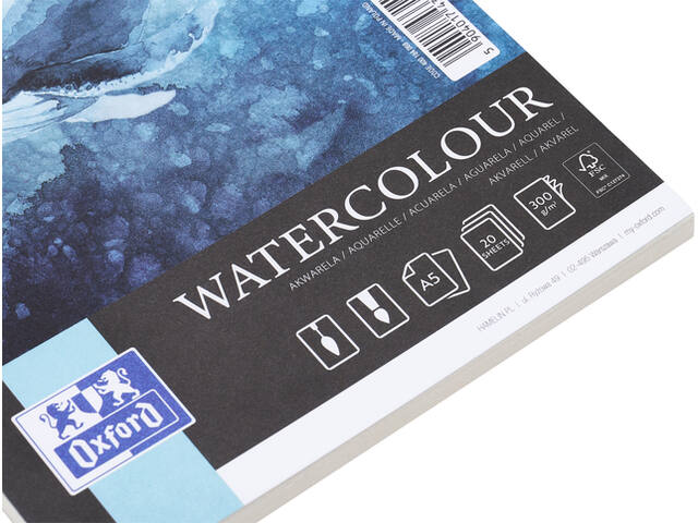 Aquarelblok Oxford Watercol A5 20v 300gr spiraal