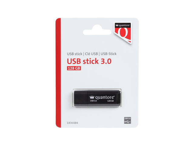 USB stick 3.0 Quantore USB-A 128GB zwart