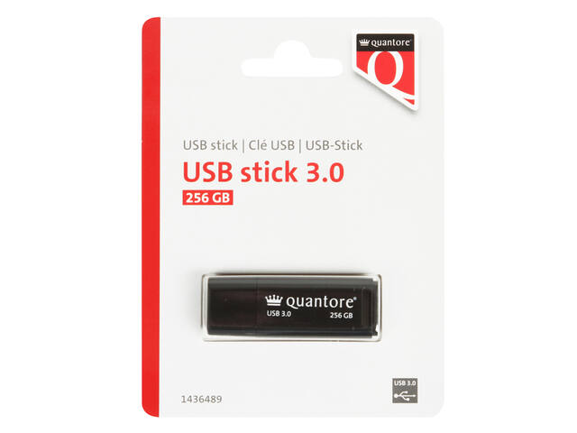 USB stick 3.0 Quantore USB-A 256GB zwart