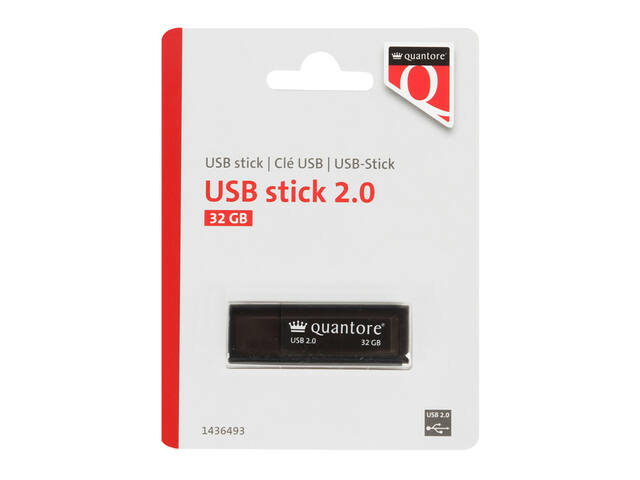USB stick 2.0 Quantore USB-A 32GB zwart