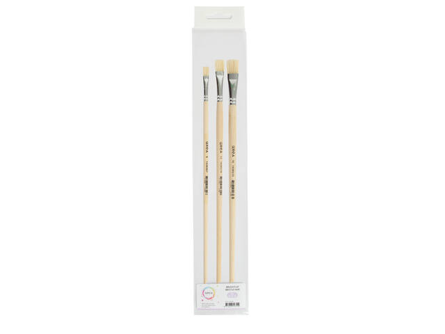 Kwast Qrea varkenshaar set a 3 breedtes