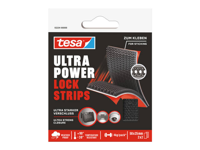 Klittenband tesa Ultra PowerLock Strips 50x25mm 2s