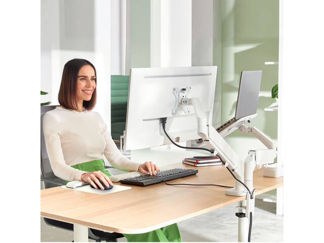 Monitor en laptoparm Leitz Ergo grijs