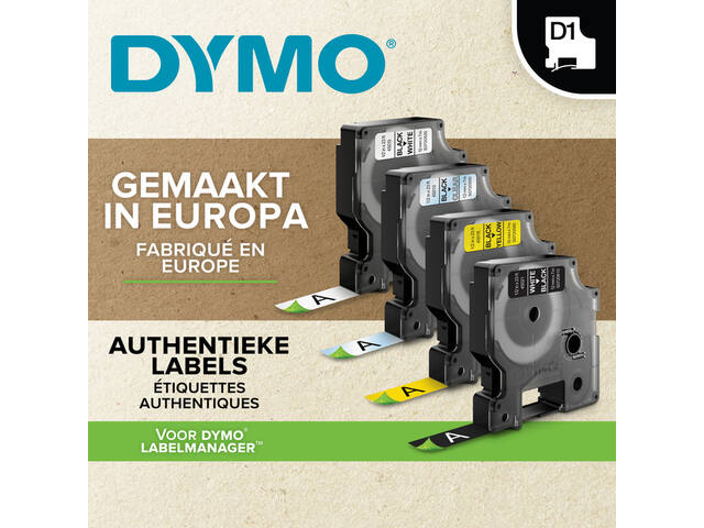 Labeltape Dymo LabelManager D1 12mm zwart  20st