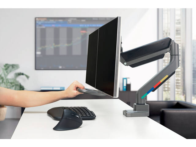 Monitorarm Kensington SF dubbel dwarsblk handgreep