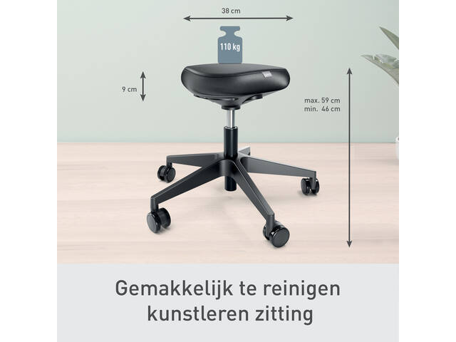 Zitkruk Leitz Ergo met wieltjes en comfortzitting