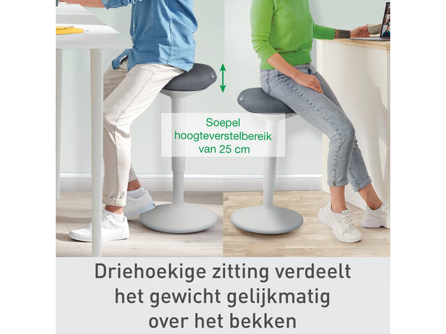 Actieve zit-sta kruk Leitz Ergo gasveer 57-82cm