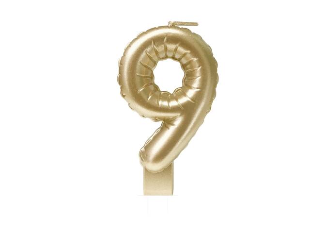 Foil balloon candle gold 9