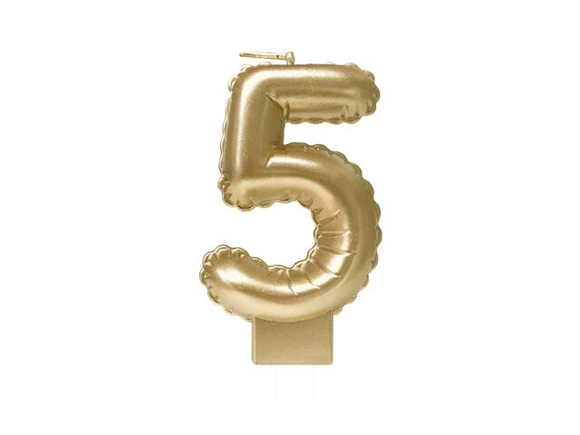 Foil balloon candle gold 5