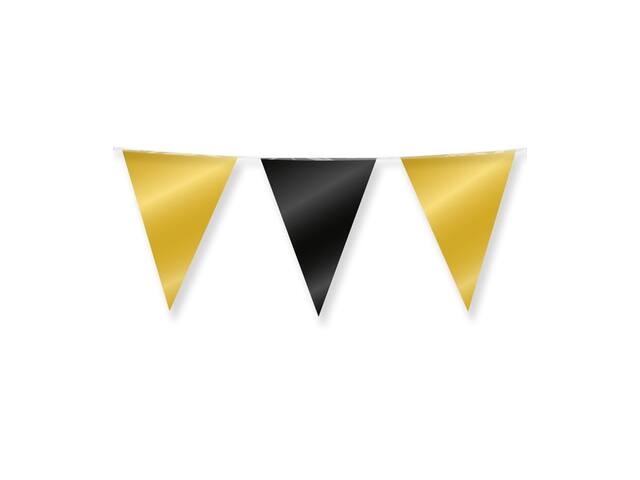 Party Flag Foil Gold and black