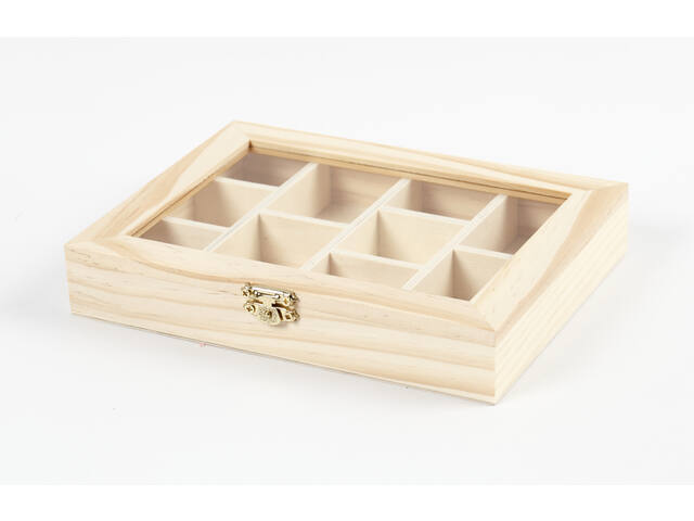 Kist Creativ Company 15.5x20.5x3.5cm glazen deksel