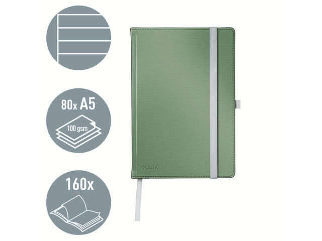 Notitieboek Leitz Style A5 lijn 160 pagina s groen