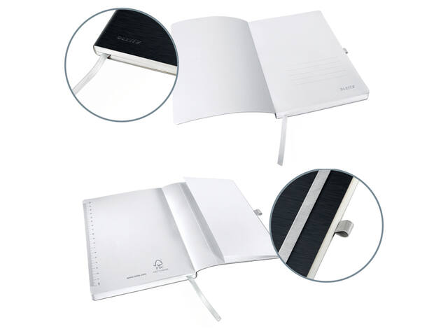 Notitieboek Leitz Style A5 lijn 160pag zwart