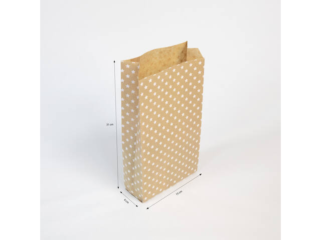 Cadeauzak Clairefontaine 16x30x5 kraft ster 50st