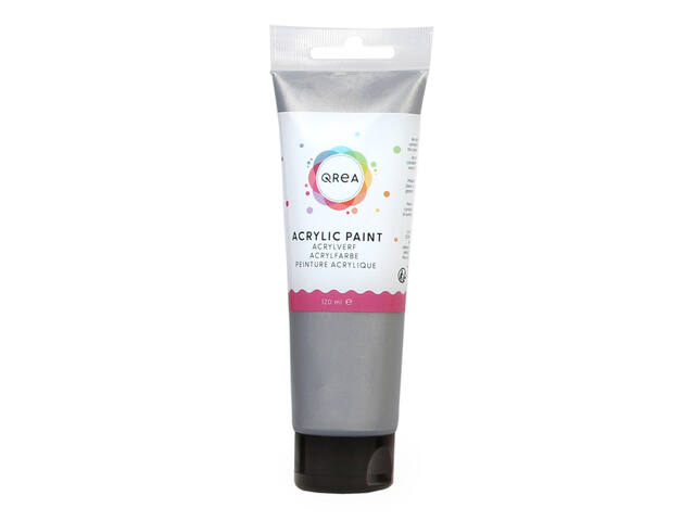 Acrylverf Qrea 120 ml zilver