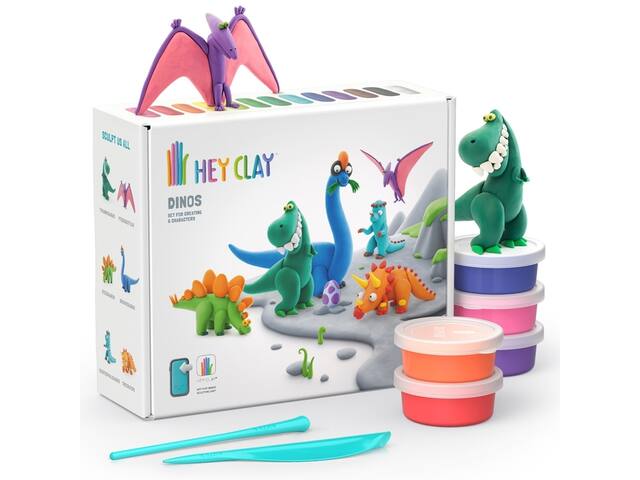 Klei Hey Clay dinos set 15 delen