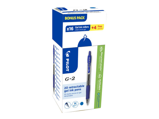 Gelschrijver PILOT BL-G2-7 M blauw 16+4 gratis