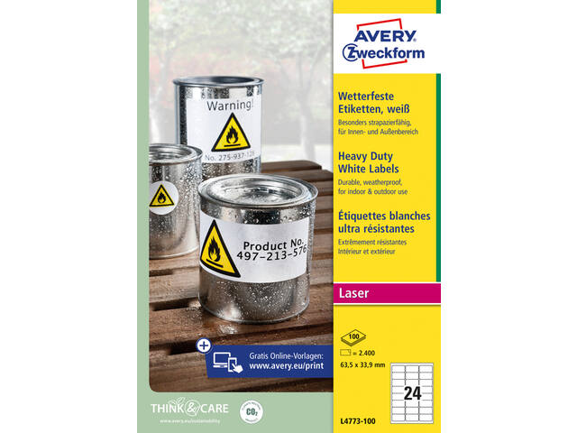 Etiket Avery L4773-100 63.5x33.9 2400st