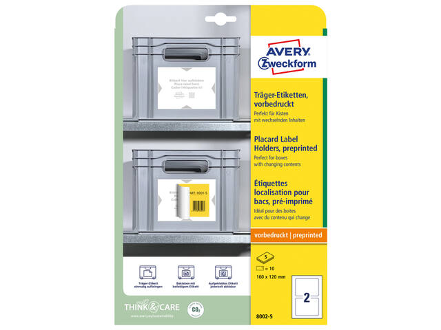 Positioneeretiket Avery 8002 160x120 bedrukt 10st