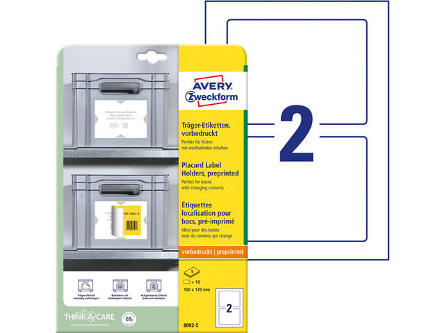 Positioneeretiket Avery 8002 160x120 bedrukt 10st