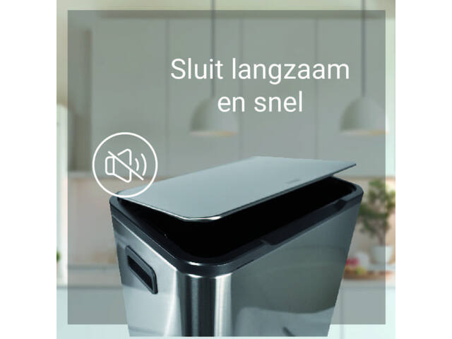 Pedaalemmer Desq 40 liter rvs zilver