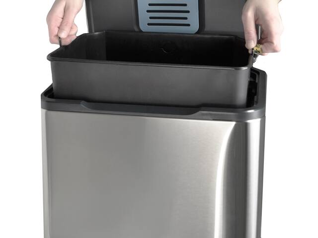 Pedaalemmer Desq 40 liter rvs zilver
