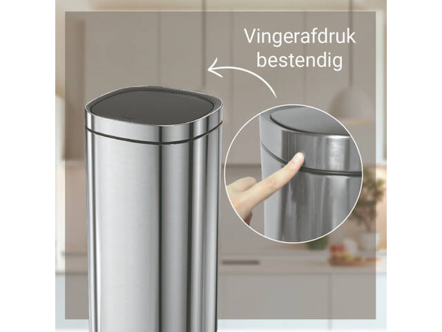 Afvalbak Desq Touch 30 liter RVS zilver