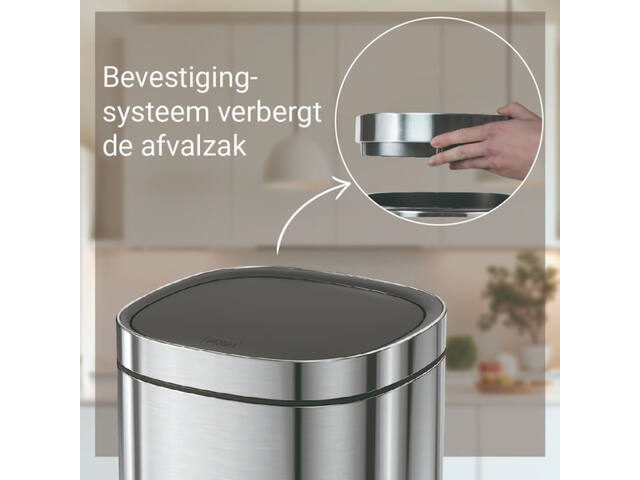 Afvalbak Desq Touch 30 liter RVS zilver