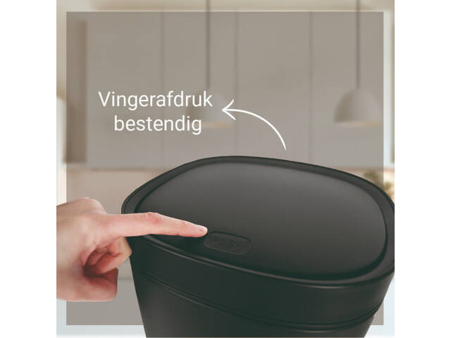 Afvalbak Desq Touch 30 liter RVS zwart