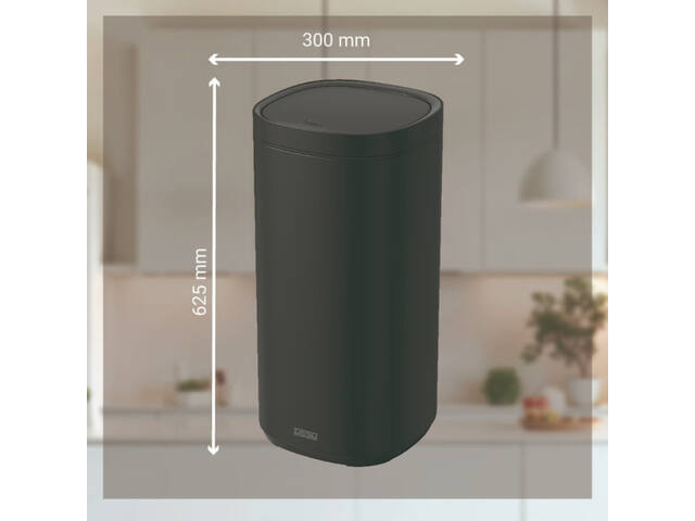 Afvalbak Desq Touch 30 liter RVS zwart