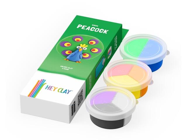 Klei Hey Clay Peacock 3 potjes