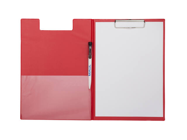 Klembordmap MAUL A4 staand PVC met penlus rood