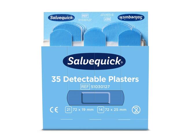 Pleisters Salvequick detectabel refill 6x35st