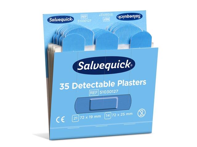 Pleisters Salvequick detectabel refill 6x35st