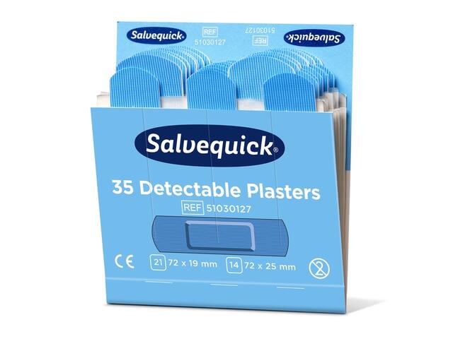Pleisters Salvequick detectabel refill 6x35st