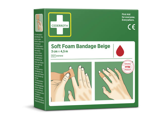 Bandage Cederroth Soft Foam beige 3cmx4.5m