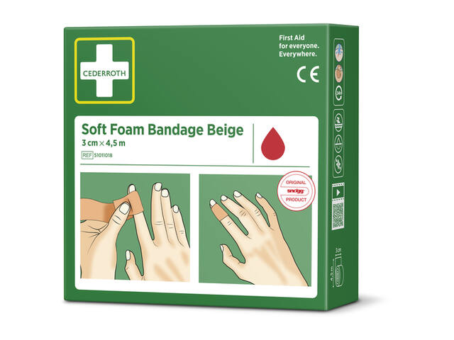Bandage Cederroth Soft Foam beige 3cmx4.5m