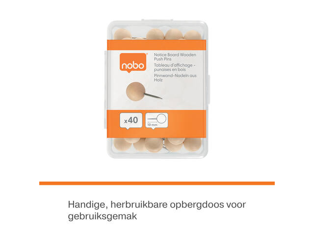 Punaises Nobo hout voor memobord 40st