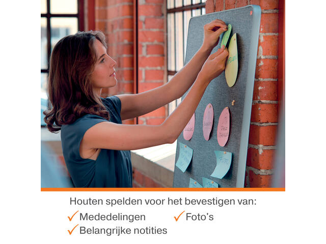 Punaises Nobo hout voor memobord 40st