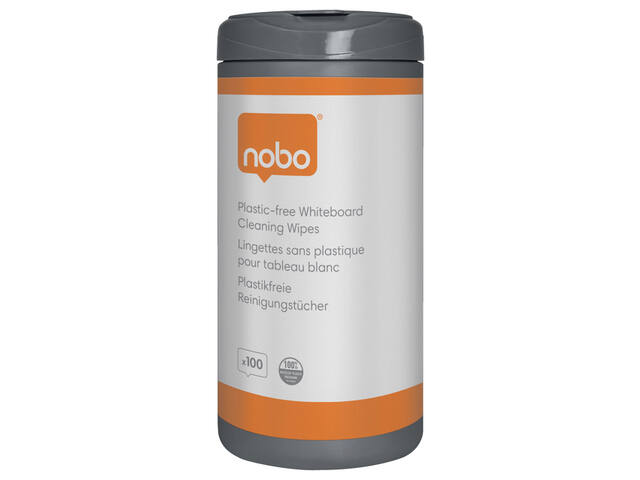 Whiteboardreinigingsdoekjes Nobo plasticvrij 100st